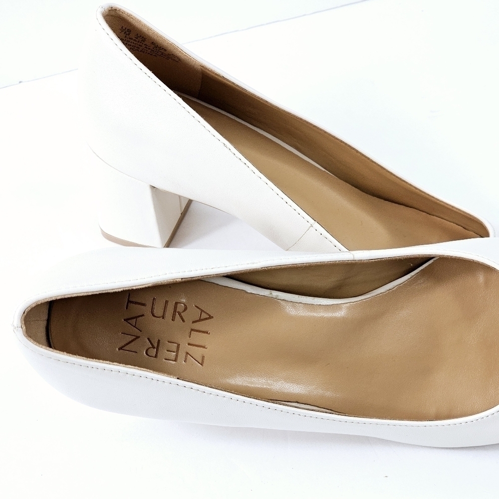 New! Naturalizer Karina Pump Leather Chunky Block Heel Square Toe Shoes. - Picture 13 of 16